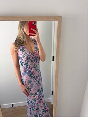 90s vintage floral midi dress / slip